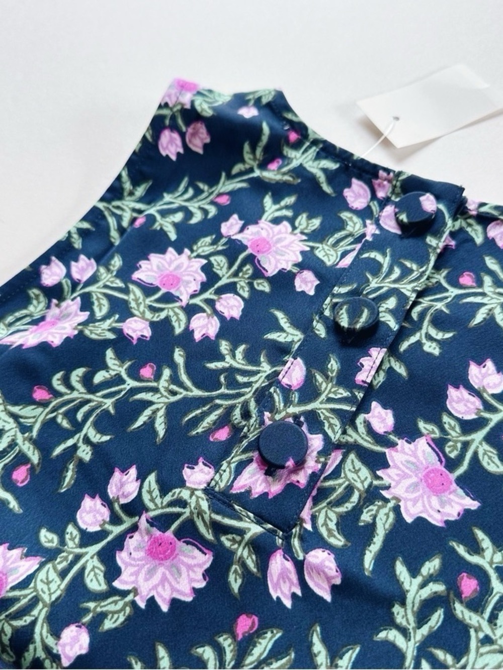 NEW J.Crew Factory Printed Bias Slip Skirt & Top Set Antique Navy Vintage Floral - Picture 9 of 12